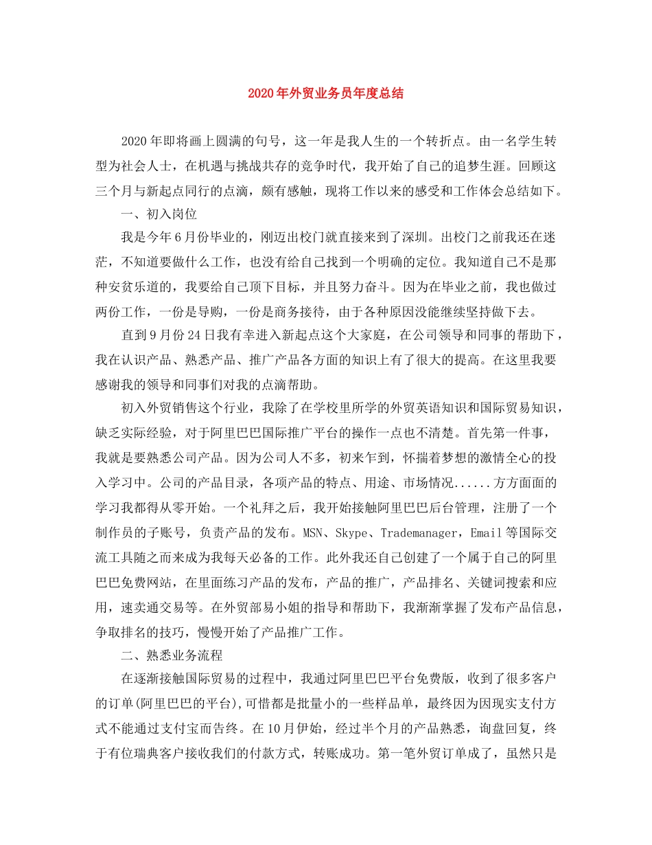 2020年外贸业务员年度总结 _第1页