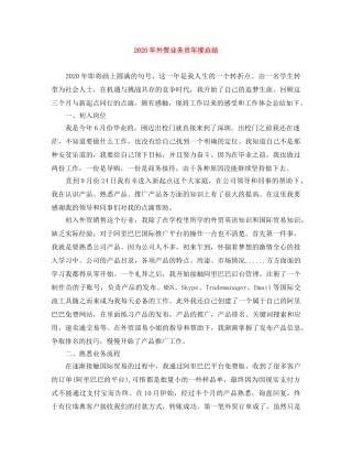 2020年外贸业务员年度总结 