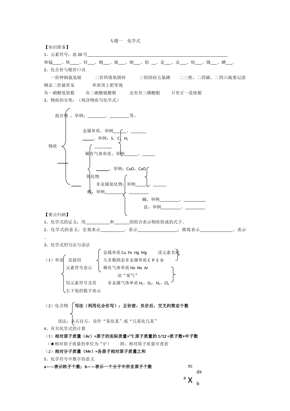 专题一化学式_第1页