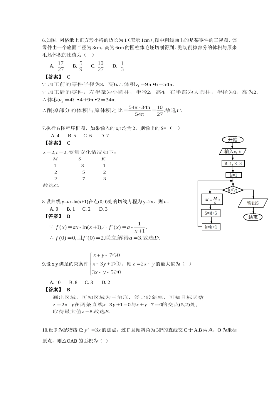新课标数学历年高考试题汇总及详细答案解析_第2页