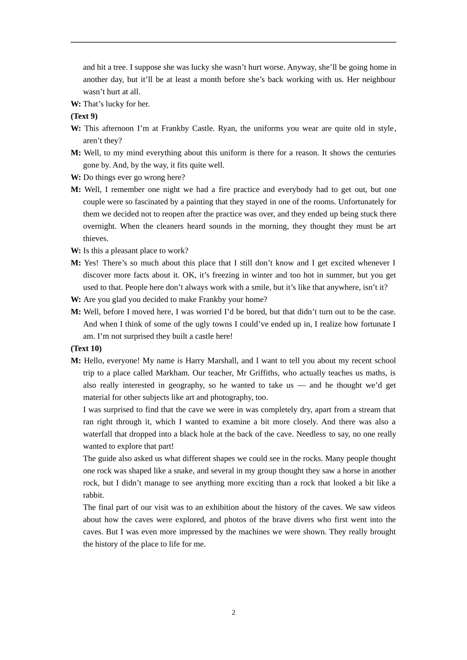 高二英语月考试题答案_第2页