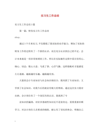 实习生工作总结