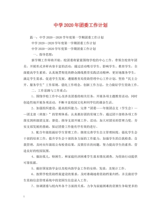 2020年团委工作计划4 