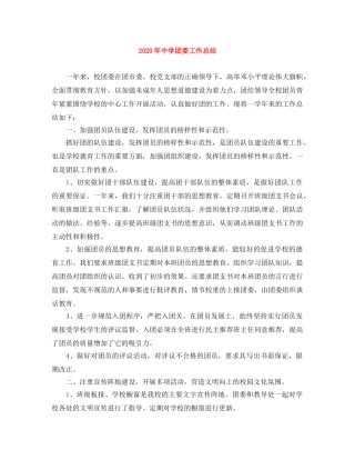 2020年团委工作总结 