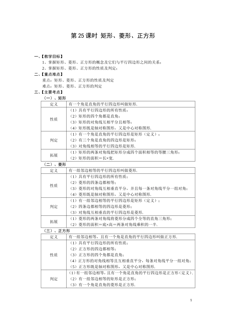 矩形、菱形、正方形_第1页