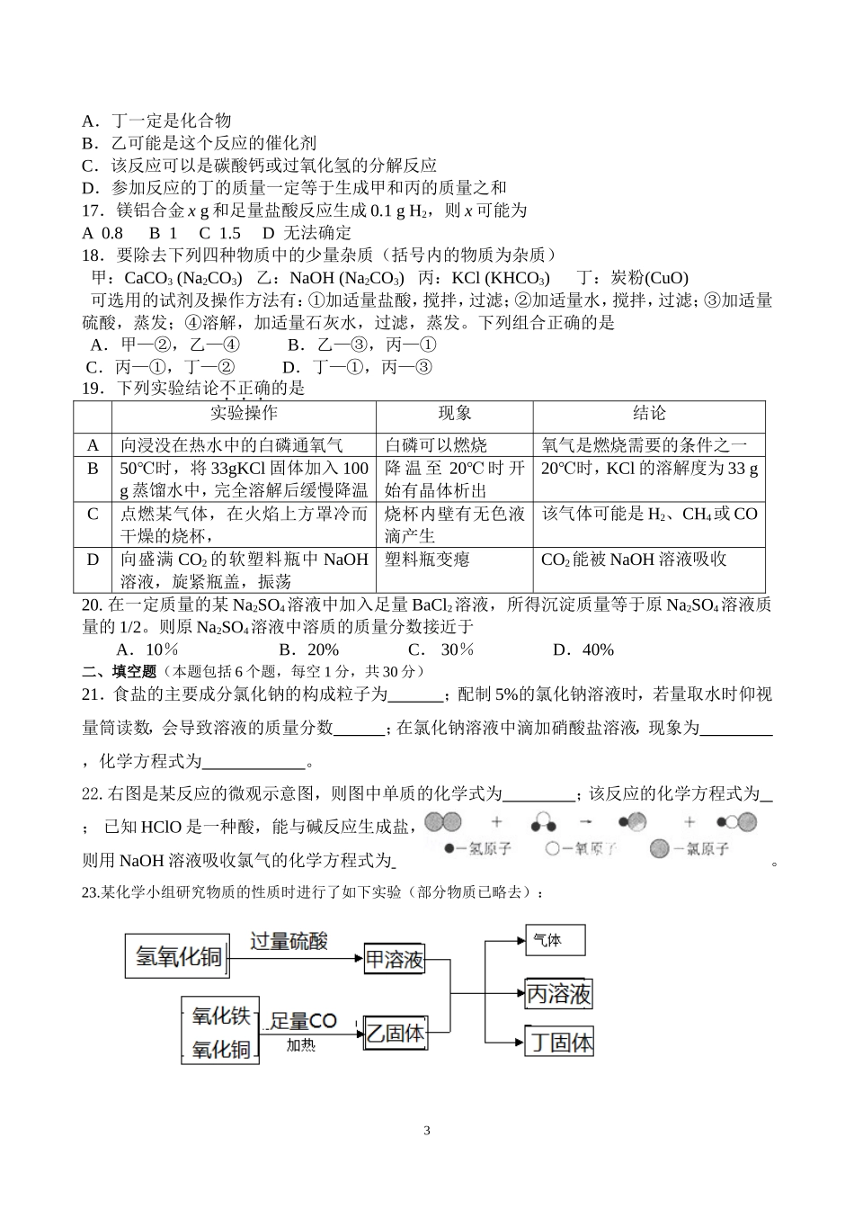 2015年河南化学竞赛试卷(附答案)_第3页