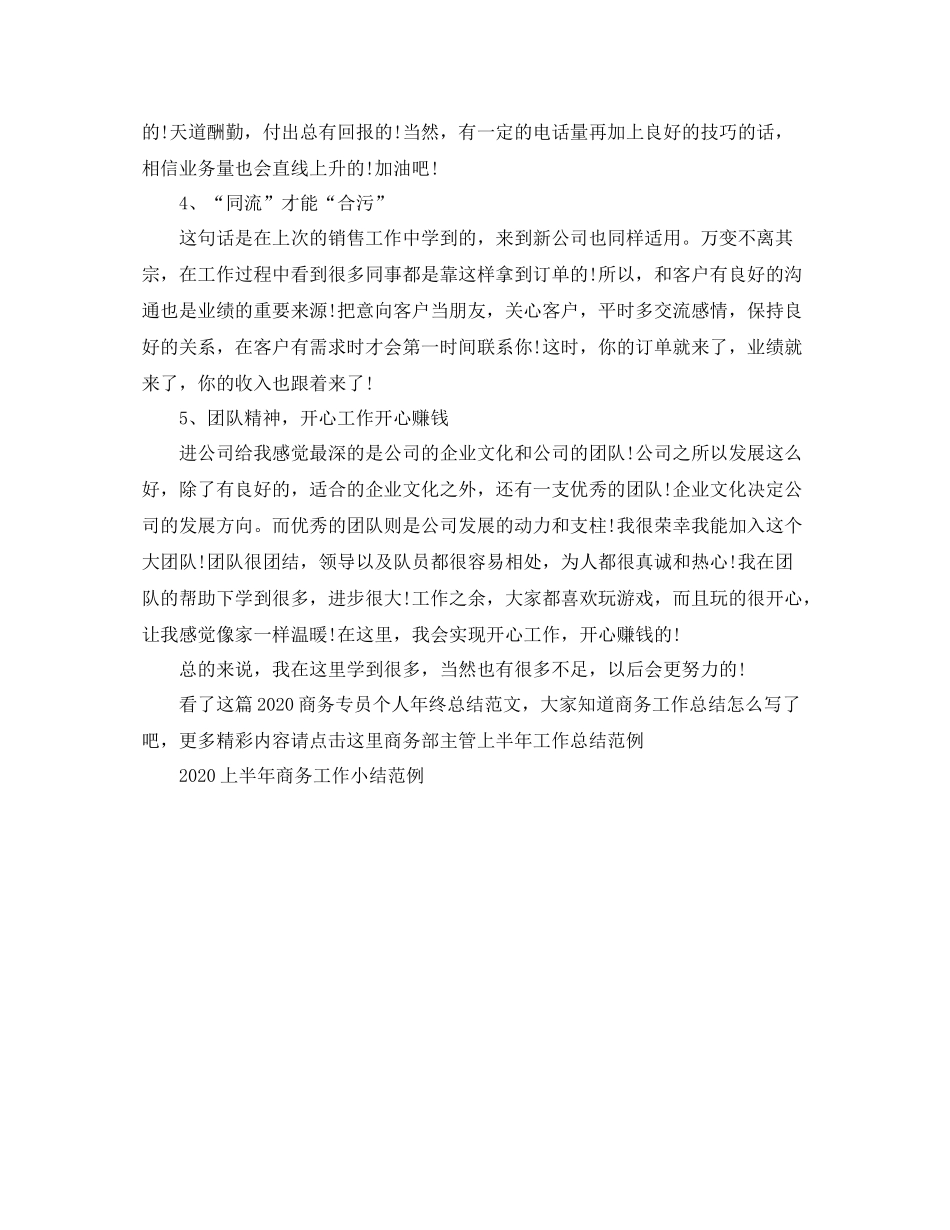 商务专员个人年终总结范文_第2页