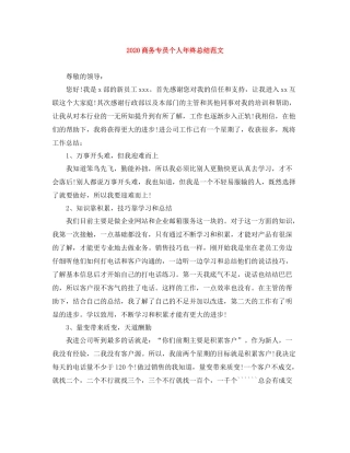 商务专员个人年终总结范文