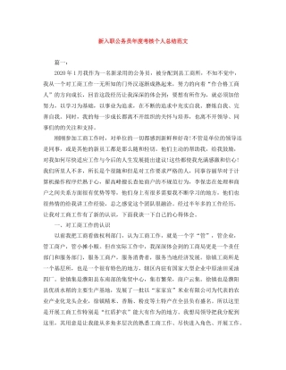 新入职公务员年度考核个人总结范文