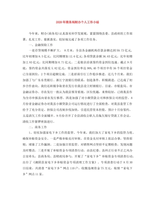 2020年商务局财办个人工作小结 
