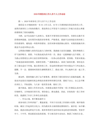 2020年商务局工作人员个人工作总结 