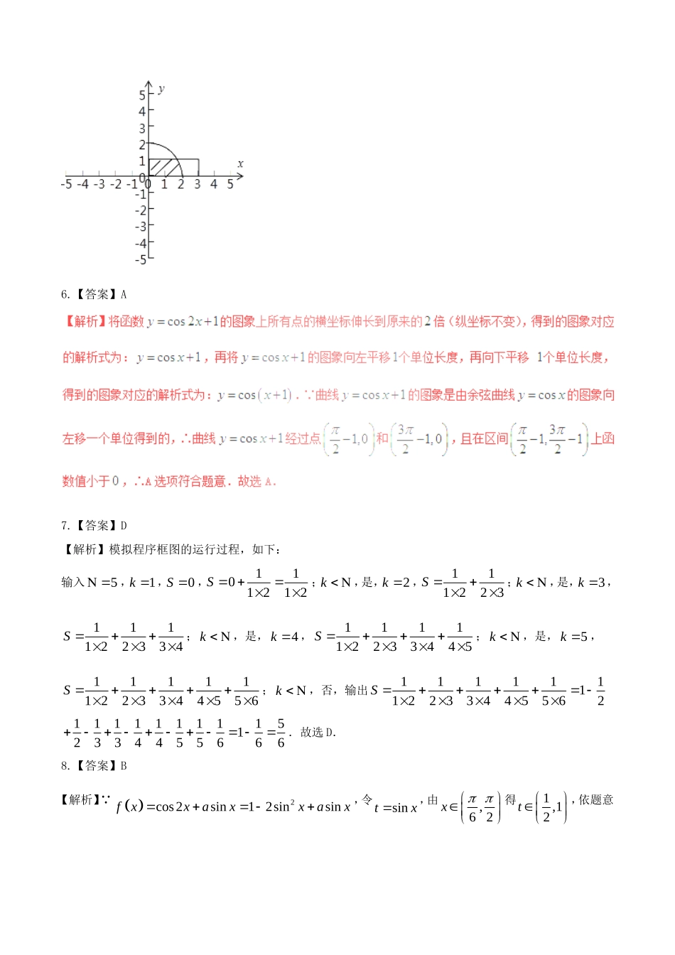 2016年高考数学冲刺卷理（新课标Ⅰ卷）答案_第2页