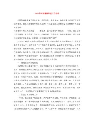 2020年司法警察年度工作总结 