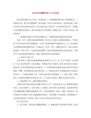 2020年司法警察年终个人工作总结 