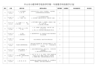 一年级数学科组教学计划表