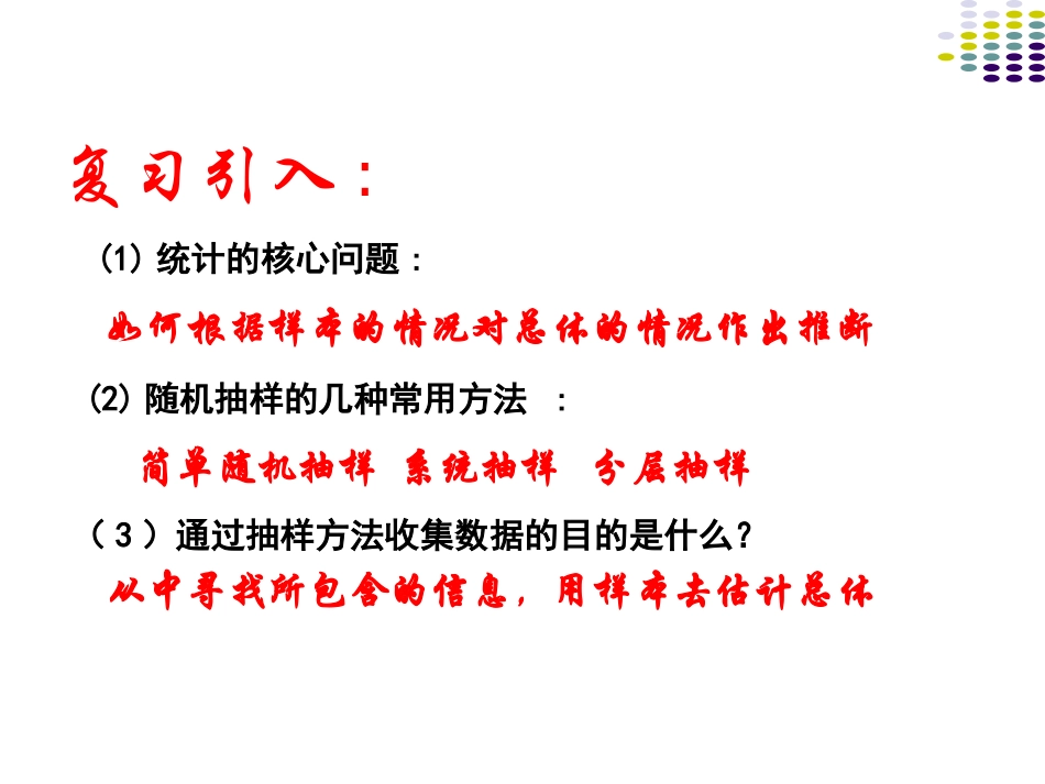 -《用样本的频率分布估计总体分布(一)》课件（人教A版必修）_第2页