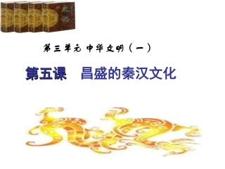 昌盛的秦汉文化杨