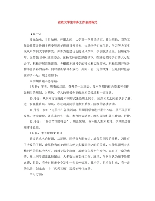 在校大学生年终工作总结格式
