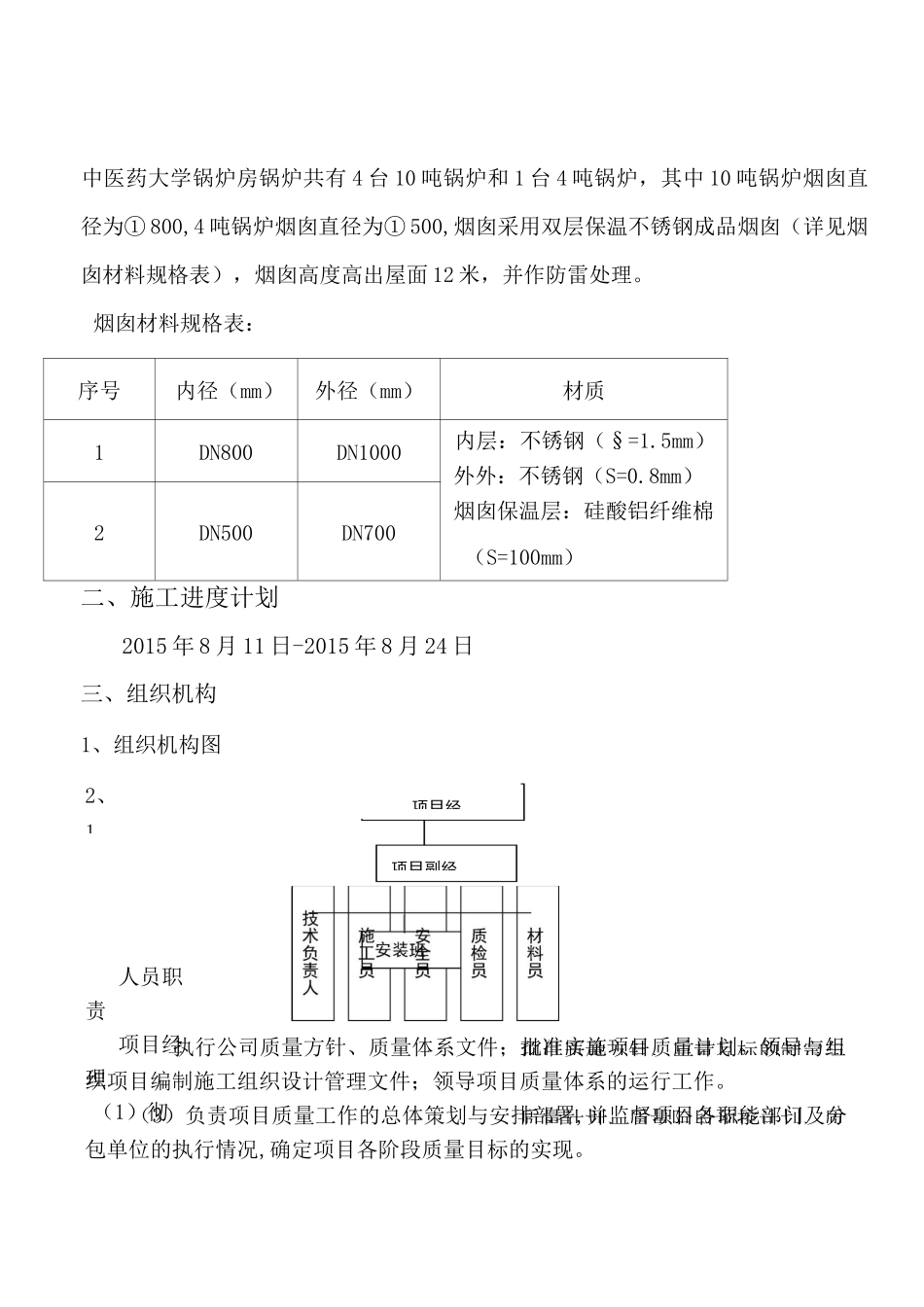 不锈钢烟囱安装方案_第1页