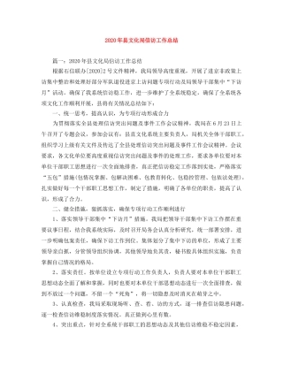 2020年县文化局信访工作总结 