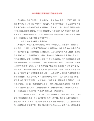 2020年县文化馆年度工作总结怎么写 