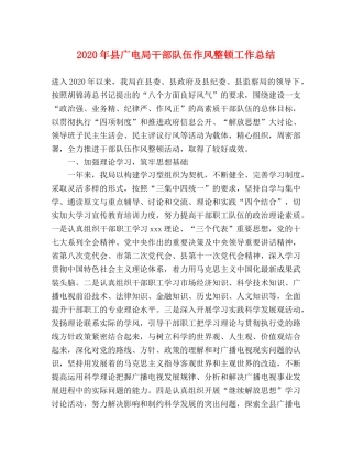 2020年县广电局干部队伍作风整顿工作总结 