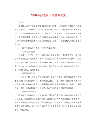 2020年少先队工作总结范文2