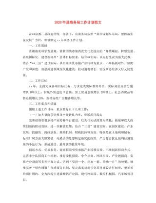 2020年县商务局工作计划范文 