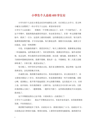 小学生个人总结400字左右
