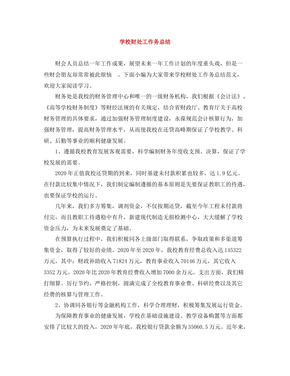 学校财处工作务总结_第1页
