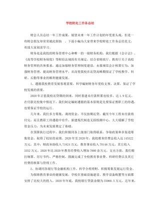 学校财处工作务总结