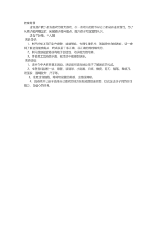 自制玩具迷宫胡芳师范大学幼儿园