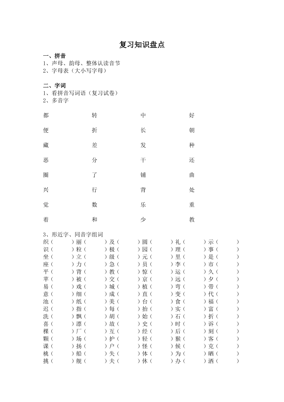 复习知识盘点_第1页