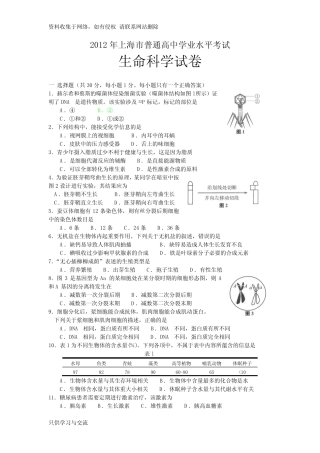 上海高中生命科学会考试题及答案 