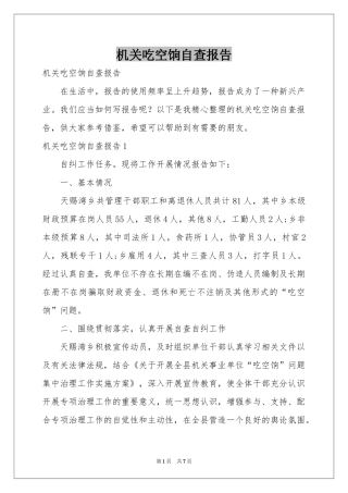 机关吃空饷自查报告