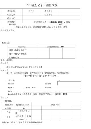 平行检查记录范本