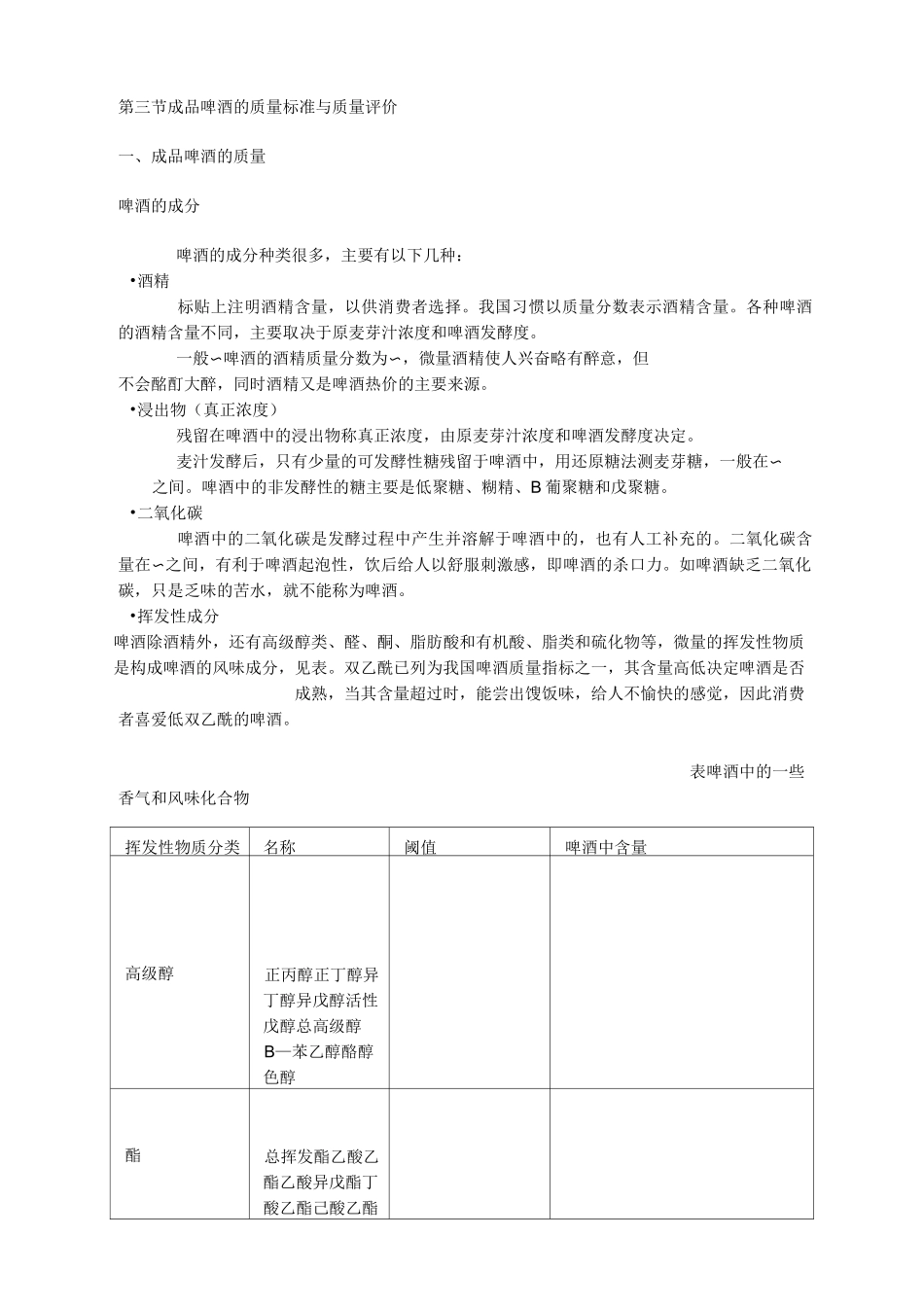 成品啤酒的质量标准与质量评价_第1页
