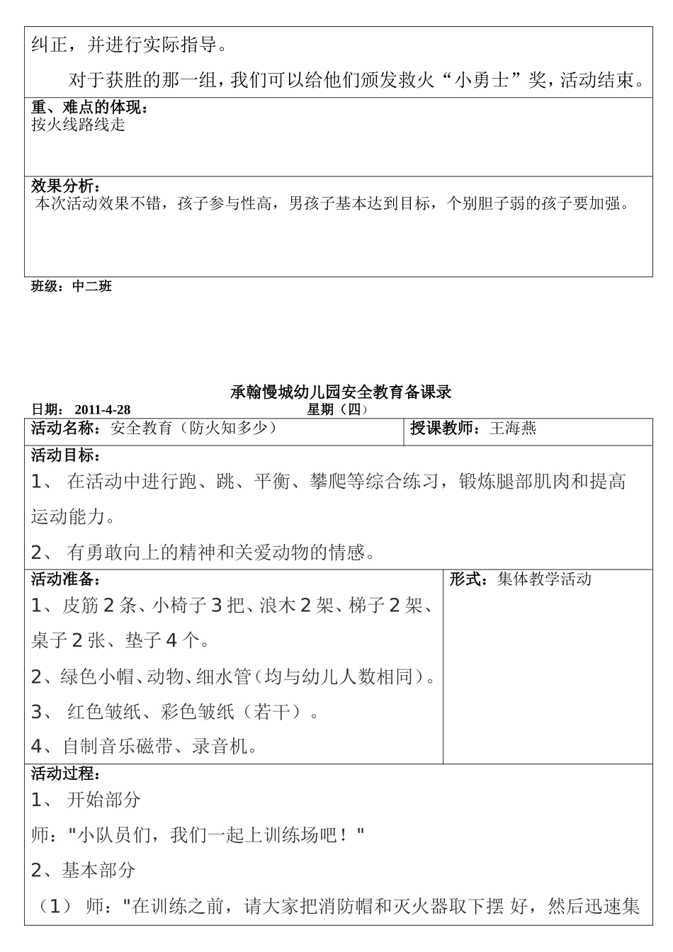 中二班4月份安全教育教案_第2页