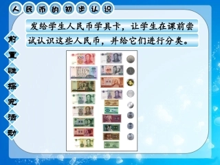 《人民币的初步认识》第一课时课件