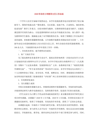 2020年农村小学教导主任工作总结 
