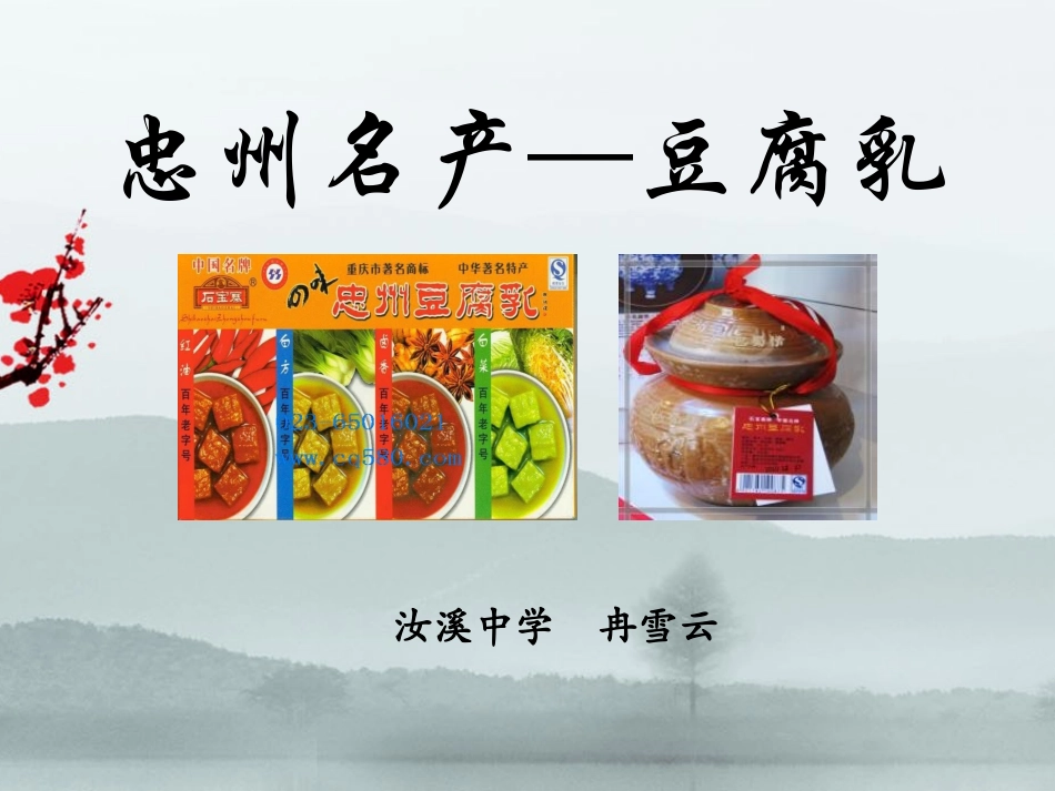 忠州名产-豆腐乳_第1页