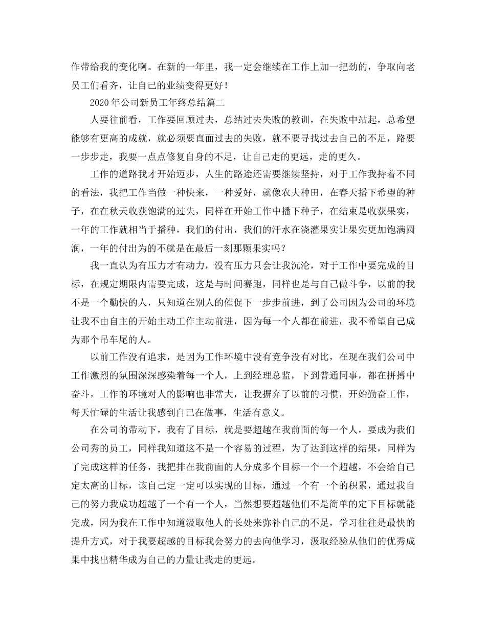 2020年公司新员工年终总结 _第2页
