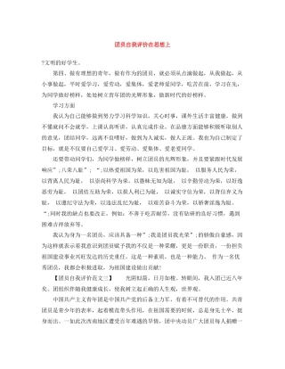团员自我评价在思想上