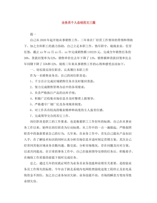 业务员个人总结范文三篇