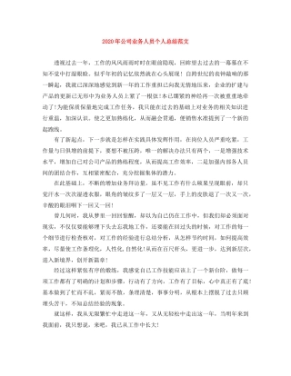 2020年公司业务人员个人总结范文 