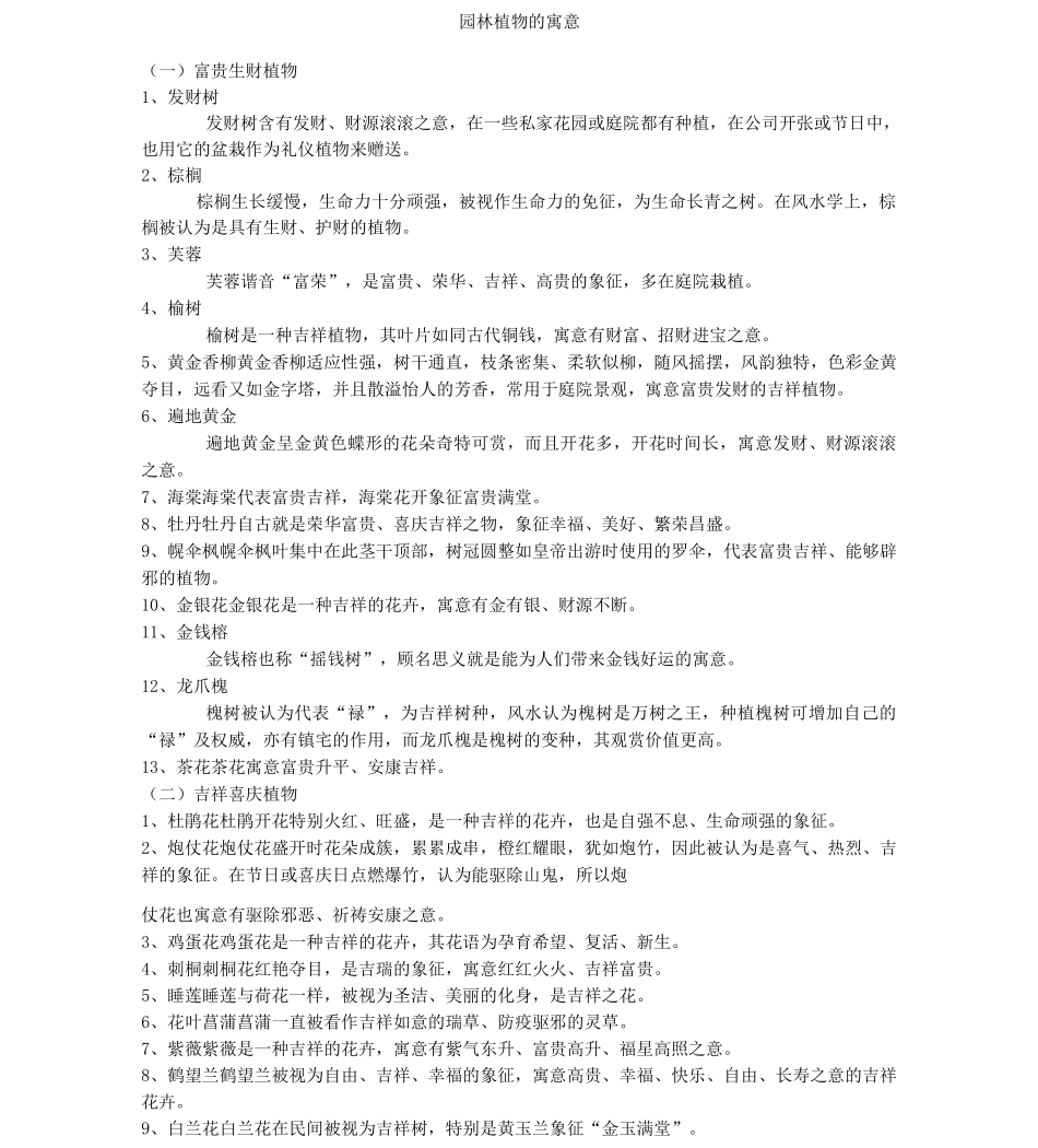常见园林植物寓意_第1页