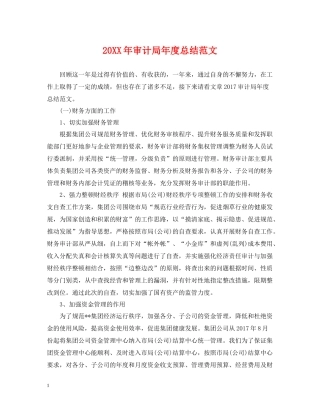 审计局年度总结范文2