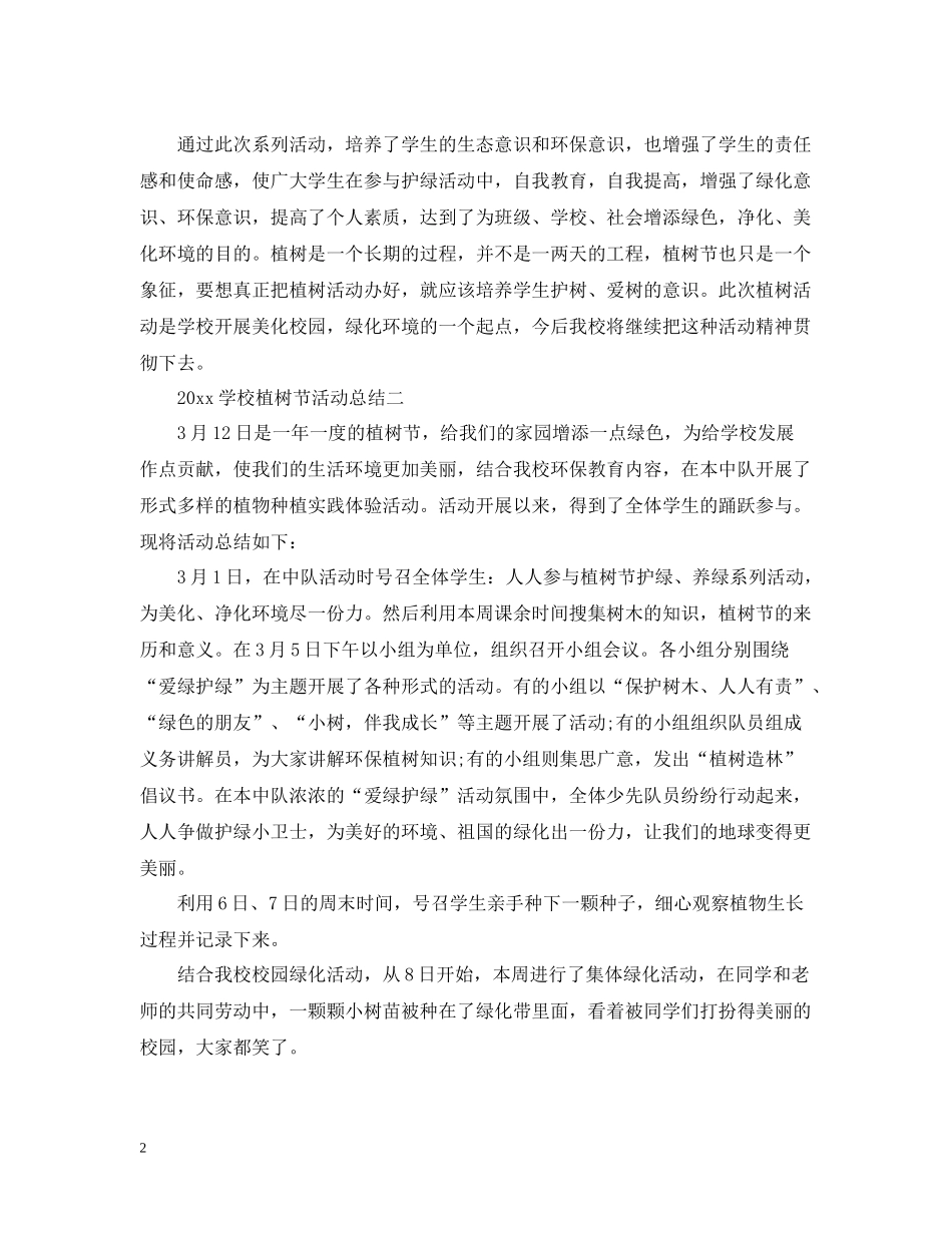 学校植树节活动总结2_第2页