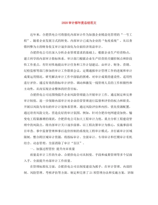 审计部年度总结范文