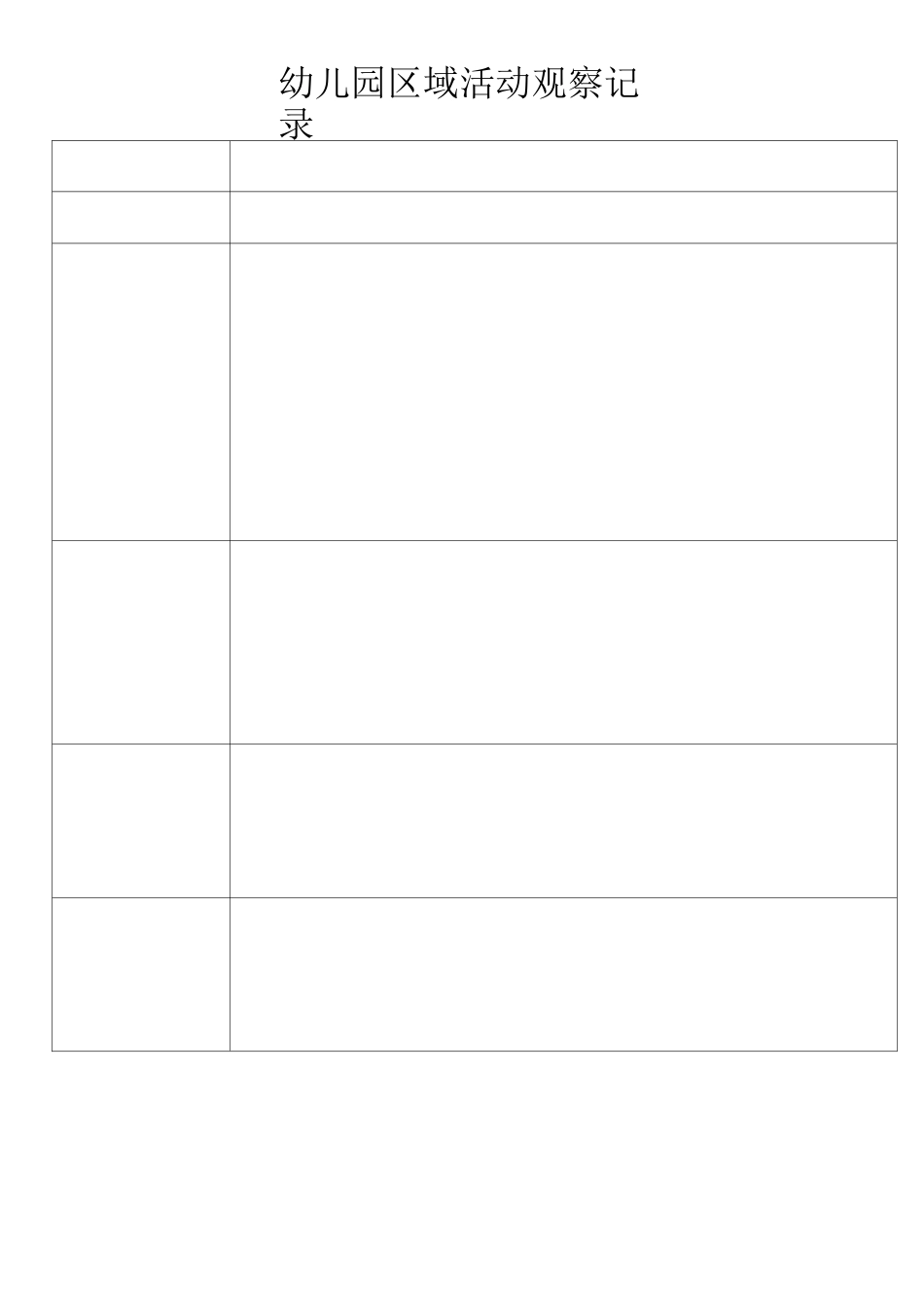 幼儿园区域活动观察记录_第2页